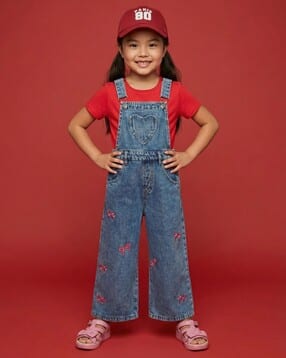 nauti nati Girls Embroidered Regular Fit Dungaree-picture-48