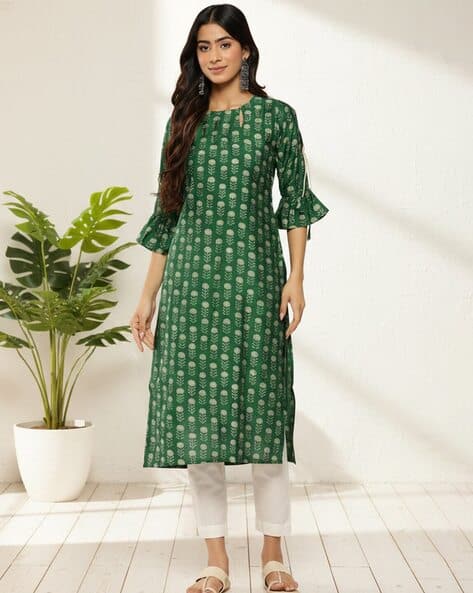 LIBAS — Women Floral Print Straight Kurta
