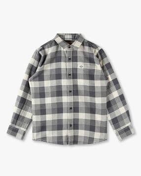 lee cooper Boys Checked Slim Fit Shirt with Patch Pocket-picture-35