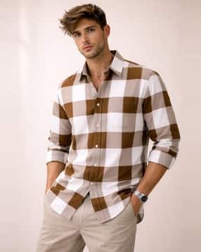 neonomad Men Checked Regular Fit Shirt with Full Sleeves-picture-30