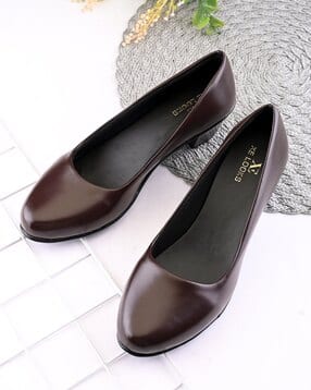 Women Round Toe Heeled Ballerinas-image-33