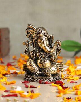 habere india Auspicious Ganesh Ji Brass Idol-picture-35