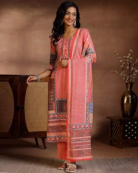 Gerua By Libas Women Floral Print Straight Kurta Suit Set