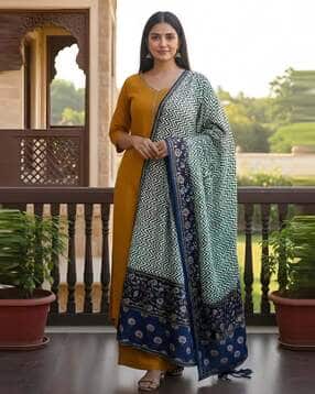 indie picks Women Chevron Print Dupatta with Tassels-picture-43