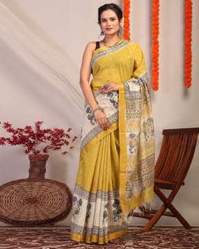 indie picks Women Checked Saree with Contrast Border-picture-39