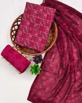 Women Geometric Print 3-Piece unstitched Dress Material-image-21
