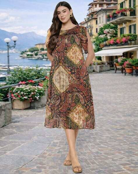 LEIA Women Paisley Print A-Line Dress