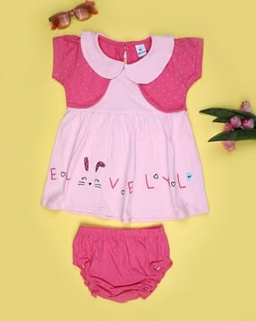 v-mart Typographic Print A-Line Frock-picture-15