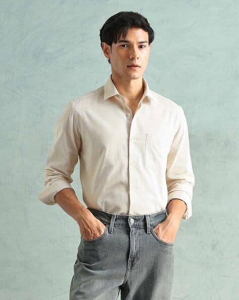ARROW Men Slim Fit Spread-Collar Shirt