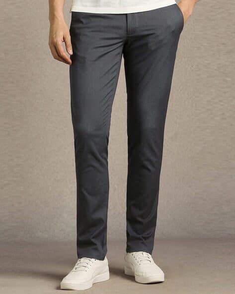 LOUIS PHILIPPE Men Mid-Rise Flat-Front Trousers