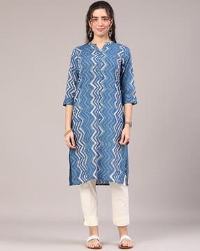 Women Printed Straight Kurta-image-6