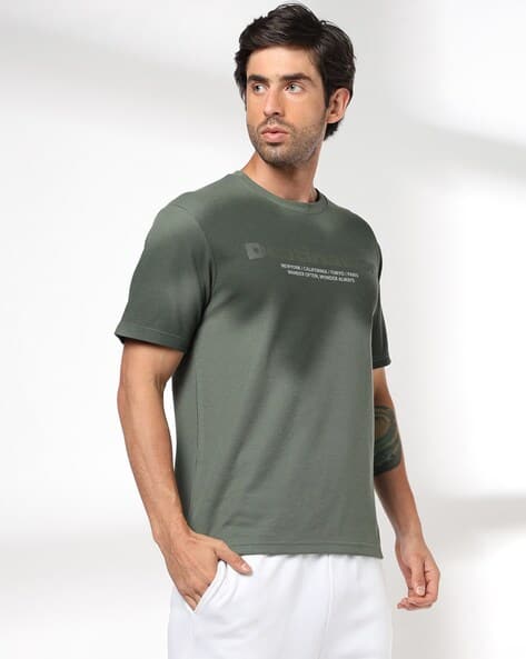 Teamspirit Men Smoky Effect Print Regular Fit Crew-Neck T-Shirt
