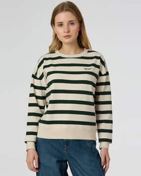 pepe jeans Women Striped Comfort Fit Sweatshirt-picture-13