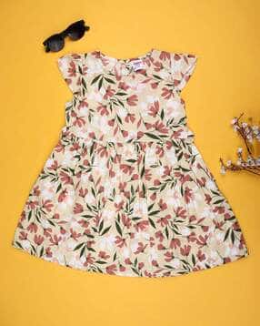 v-mart Girls Floral Print Fit & Flare Dress-picture-39