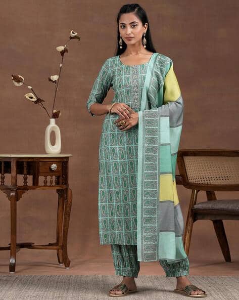 Gerua By Libas Women Paisley Print Straight Kurta Suit Set