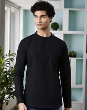 the soul patrol Men Regular Fit Short Kurta with Mandarin Collar-picture-38