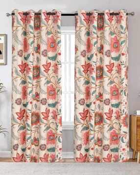 rrc Set of 2 Floral Print Door Curtains -picture-50