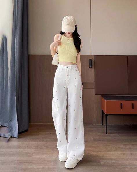 Lulu & Sky Women High-Rise Washed Straight Jeans