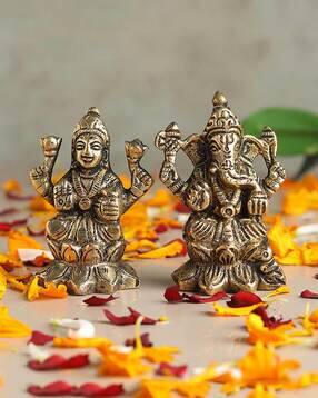 habere india Pure Brass Laxmi Ganesh Idol -picture-34