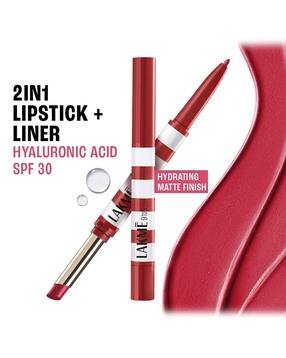lakme 9to5 Hya Beach Edit Lipstick + Liner Duo SPF Matte Finish Lipstick - Afterhours Red-picture-26