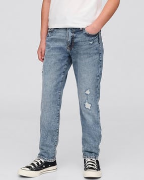 gap kids Girls Mid-Wash Distressed Slim Fit Stretchable Jeans-picture-28