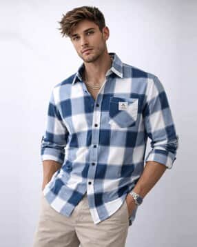 Men Checked Regular Fit Shirt with Full Sleeves