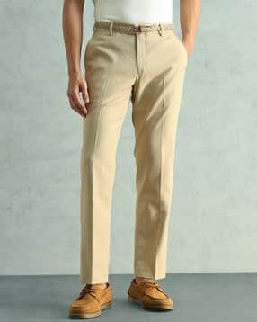 arrow Men Mid-Rise Flat Front Tapered Fit Trousers-picture-13