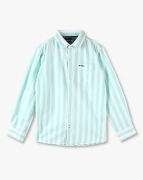 lee cooper Boys Striped Slim Fit Shirt with Patch Pocket-picture-39