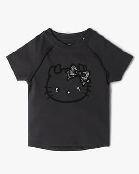 outryt by azorte Kitty Acid Wash Round-Neck Raglan T-Shirt-picture-39