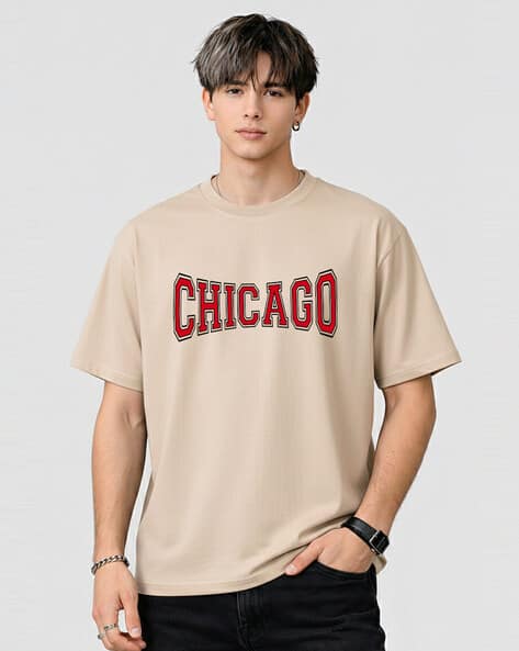 Buda Jeans Co Men Typographic Print Loose Fit Round-Neck T-Shirt