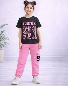 trampoline Girls Printed T-Shirt & Joggers set-picture-22