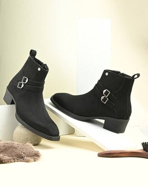 EL PASO Men Dual-Buckle Chelsea Boots