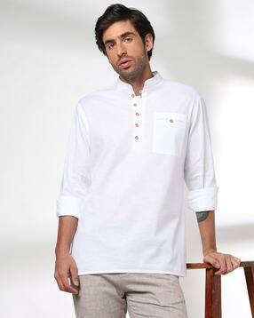 netplay Men Regular Fit Mandarin Collar Shirt Kurta-picture-19