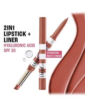 lakme 9to5 Hya Beach Edit Lipstick + Liner Duo SPF Matte Finish Lipstick Beachy Nude-picture-45
