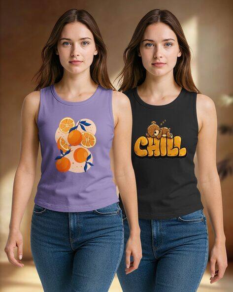 Hellcat Women Pack of 2 Printed T-Shirts