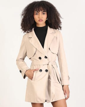 showoff Women Regular Fit Trench Coat-picture-5