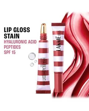 lakme 9to5 Hya Beach Edit Lip Gloss Stain Hydrating Long Lasting SPF 15 - 5 Cherry Cola-picture-34