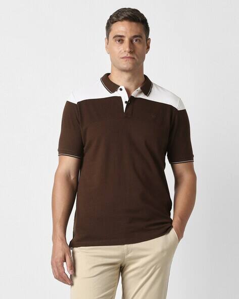 PETER ENGLAND Men Colourblock Regular Fit Polo T-Shirt