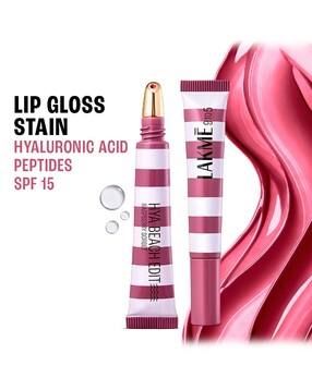 lakme 9to5 Hya Beach Edit Lip Gloss Stain Hydrating Long Lasting SPF 15 - 6 Raspberry Sorbet-picture-21