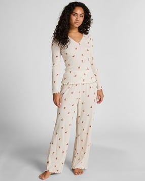 hunkemoller Women Pointelle Regular Fit Pyjama Pants-picture-17