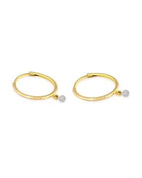 nornament Women Yellow Gold Diamond-Studded Hoop Earrings-picture-51