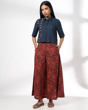 siyahi Women Embroidered Cotton Top & Palazzos Set-picture-31