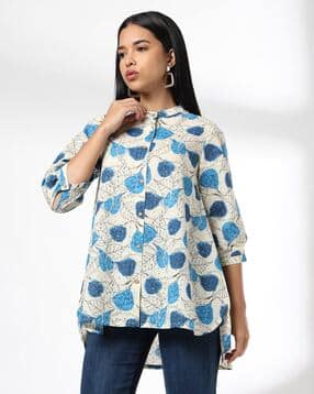 siyahi Women All-Over Leaf Print Relaxed Fit Tunic-picture-45
