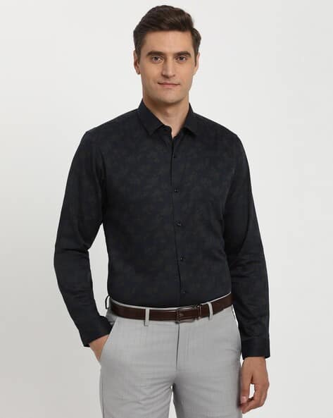 PETER ENGLAND Men Micro Print Slim Fit Shirt