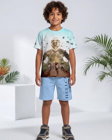 Hellcat Boys Graphic Print T-Shirt & Shorts Set