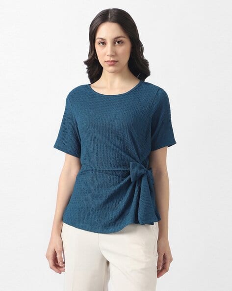 VAN HEUSEN Women Crinkled Regular Fit Top