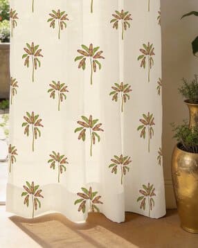 urban space Pack of 2 Floral Print Sheer Window Curtains-picture-37