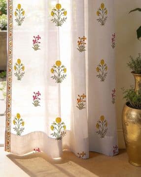urban space Pack of 2 Floral Print Sheer Window Curtains-picture-35