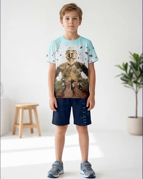 Hellcat Boys Graphic Print T-Shirt & Shorts Set
