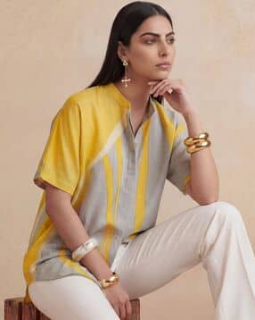 satya paul Striped Regular Fit Tunic Top-picture-53